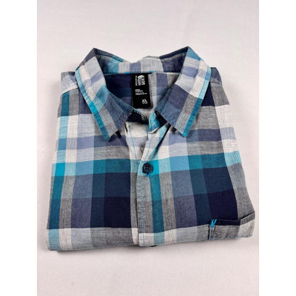 Mountain Hardwear Mens XL Dadcore Plaid Short‎ Sleeve Button Up Hiking Shirt